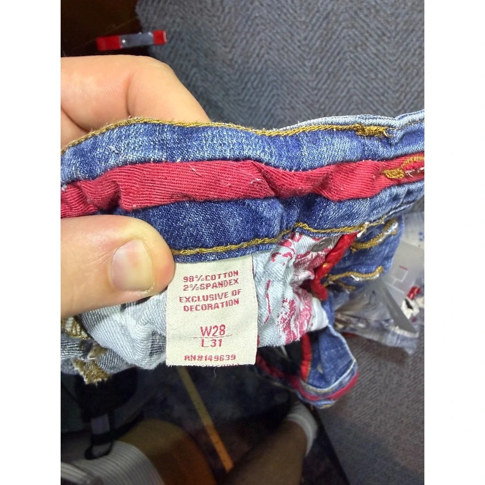 NWT Smugglers Moon Men's Patchwork Y2K  Jeans Mens Size 28x31 Brand New